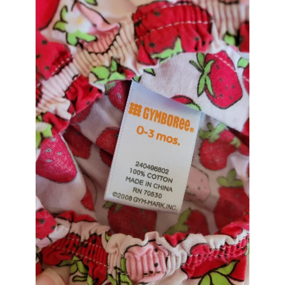 Gymboree Baby Girls Strawberry Print Sleeveless Dress Button Back‎ 0-3 Months #7